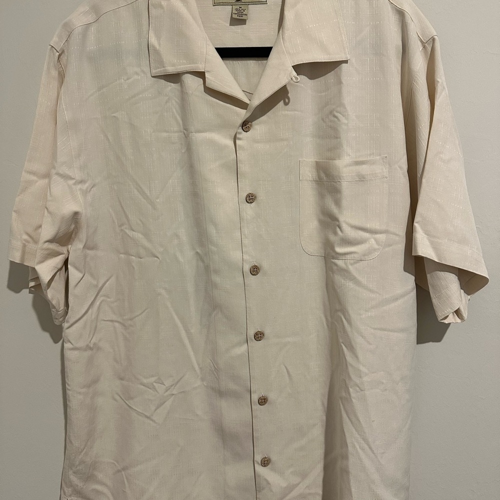 Tommy Bahama Cream Casual Button Down Shirt